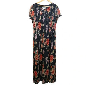 VGT RONNIE NICOLE by Ouida Dress Maxi Black Net Overlay Fairygoth Floral Size 16